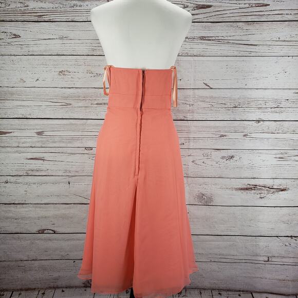 Mori Lee By Madeline Gardner New Peach Bridesmaid Dress Size 17/18 - Picture 12 of 16